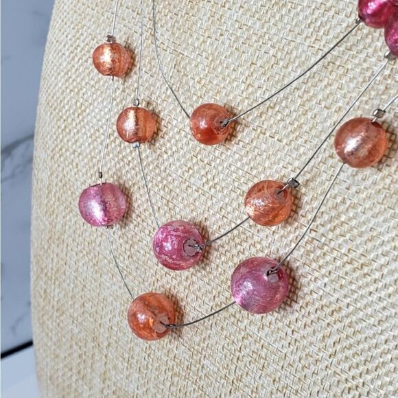 BEADED WIRE Multi-Strand Necklace & French Hook Cluster Earring Set - Picture 5 of 9
